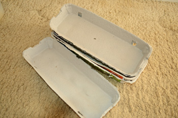 Step 1: separate the top from an egg carton