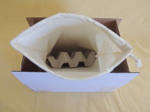 Crickets packed with egg cartons and food